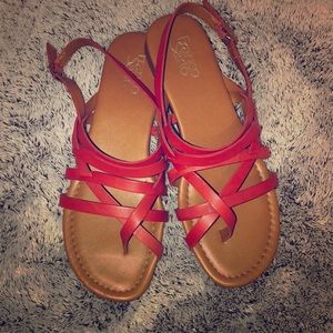 brick red size 8.5 sandals